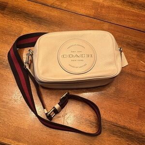 Coach Cream and Burgundy Crossbody Bag